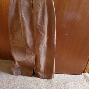 Suede long skirt